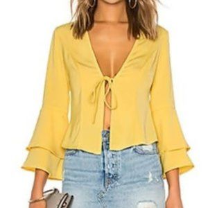 Superdown tie-up long sleeve top